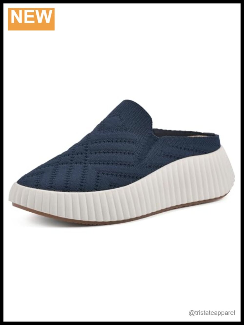 WHITE MOUNTAIN Dystant Platform Sneaker Mule Cushioned Woven Knit Casual Shoe